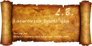 Lazarovics Begónia névjegykártya